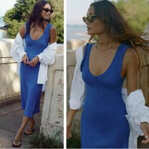 Anthropologie x Daily Practice Sweater Knit Midi Dress \\ XS // Sapphire Blue